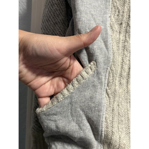 Anthropologie Saturday Sunday Textured Zip Front Hoodie Large Jacket Patterned - Picture 2 of 9